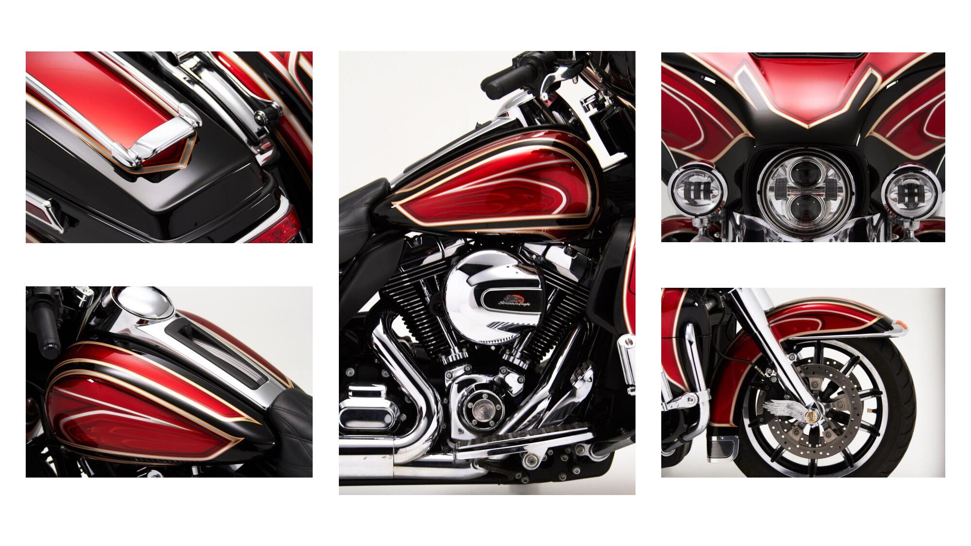Red/Black with Gold and white pinstipe Bike 